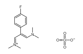 N-(3-(dimethylamino)-2-(4-fluorophenyl)allylidene)-N-methylmethanaminium perchlorate Structure