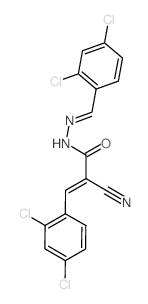 2-Propenoic acid,2-cyano-3-(2,4-dichlorophenyl)-, 2-[(2,4-dichlorophenyl)methylene]hydrazide Structure