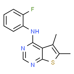 N-(2-Fluorophenyl)-5,6-dimethylthieno[2,3-d]pyrimidin-4-amine结构式