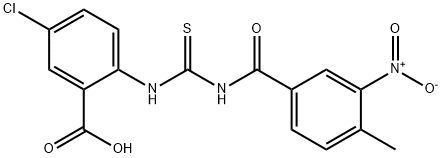 5-chloro-2-[[[(4-methyl-3-nitrobenzoyl)amino]thioxomethyl]amino]-benzoic acid Structure