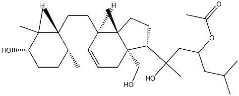 (20ξ)-5α-Lanost-9(11)-ene-3β,18,20,23-tetrol 23-acetate Structure