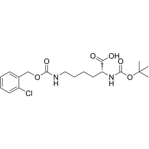 Boc-N'-(2-氯苄氧羰基)-D-赖氨酸结构式