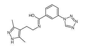 Benzamide, N-[2-(3,5-dimethyl-1H-pyrazol-4-yl)ethyl]-3-(1H-tetrazol-1-yl)- (9CI)结构式