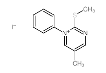 Pyrimidinium,5-methyl-2-(methylthio)-1-phenyl-, iodide (1:1) Structure