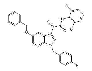 N-(3,5-dichloropyridin-4-yl) [5-benzyloxy-1-(4-fluorobenzyl)-indol-3-yl]-glyoxylic acid amide Structure