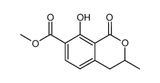3,4-Dihydro-8-hydroxy-3-Methyl-1-oxo-1H-2-benzopyran-7-carboxylic Acid Methyl Ester结构式
