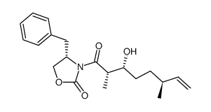 (S)-4-benzyl-3-((2S,3R,6S)-3-hydroxy-2,6-dimethyloct-7-enoyl)oxazolidin-2-one结构式
