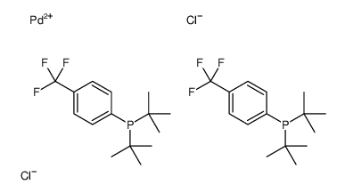 双[二-(叔丁基)(4-三氟甲苯基)膦]氯化钯(II)结构式