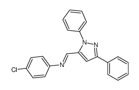 N-(4-chlorophenyl)-1-(2,5-diphenylpyrazol-3-yl)methanimine Structure