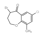 4-bromo-7-chloro-9-methyl-3,4-dihydro-2H-1-benzoxepin-5-one结构式
