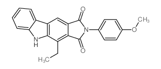 Pyrrolo[3,4-b]carbazole-1,3(2H,5H)-dione, 4-ethyl-2-(4-methoxyphenyl)-结构式
