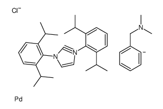 Chloro[[1,3-bis(2,6-diisopropylphenyl)imidazol-2-ylidene](N,N-dimethylbenzylamine)palladium(II)] Structure