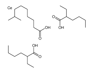 bis(2-ethylhexanoato-O)(isodecanoato-O)cerium Structure
