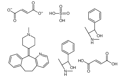 (Z)-but-2-enedioic acid,(2S)-2-(methylamino)-1-phenylpropan-1-ol,11-(1-methylpiperidin-4-ylidene)-5,6-dihydrobenzo[1,2]cyclohepta[3,4-b]pyridine,sulfate Structure
