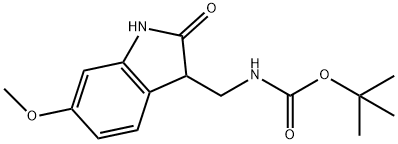 3-Boc-aminomethyl-6-methoxy-1,3-dihydro-indol-2-one Structure