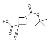 1-[(叔丁氧基)羰基]-3-氰基氮杂环丁烷-3-羧酸结构式