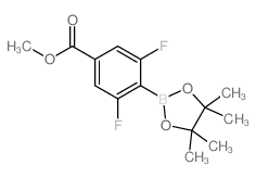 3,5-二氟-4-(4,4,5,5-四甲基-1,3,2-二氧硼杂环戊烷-2-基)苯甲酸甲酯结构式