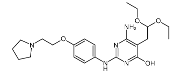 6-氨基-5-(2,2-二乙氧基乙基)-2-((4-(2-(吡咯烷-1-基)乙氧基)苯基)氨基)嘧啶-4(3h)-酮结构式