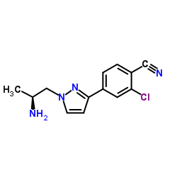 (S)-4-(1-(2-氨基丙基)-1H-吡唑-3-基)-2-氯苯甲腈结构式