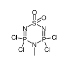 3,3,5,5-Tetrachloro-4-methyl-4H-3λ5,5λ5-[1,2,4,6,3,5]thiatriazadiphosphinine 1,1-dioxide Structure
