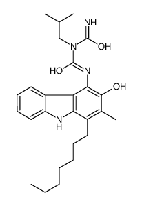 1-carbamoyl-3-(1-heptyl-3-hydroxy-2-methyl-9H-carbazol-4-yl)-1-(2-methylpropyl)urea Structure