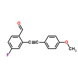 4-氟-2-((4-甲氧基苯基)炔基)苯甲醛结构式
