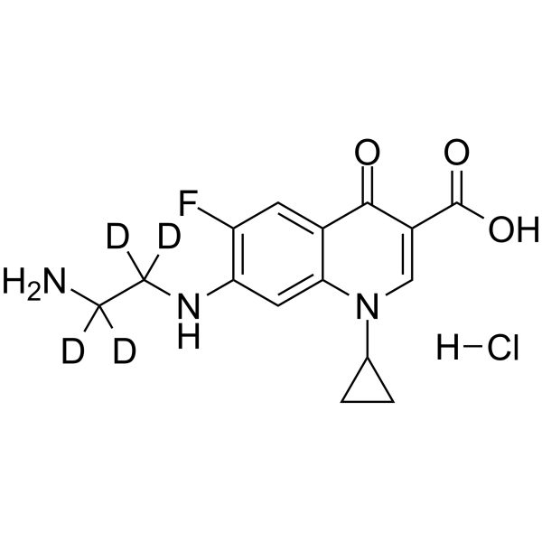 Desethylene Ciprofloxacin-d4 hydrochloride Structure