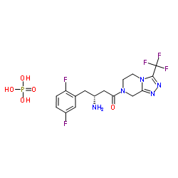 (3R)-3-Amino-4-(2,5-difluorophenyl)-1-[3-(trifluoromethyl)-5,6-dihydro[1,2,4]triazolo[4,3-a]pyrazin-7(8H)-yl]-1-butanone phosphate (1:1) Structure