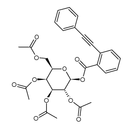 (2R,3S,4S,5R,6S)-2-(acetoxymethyl)-6-((2-(phenylethynyl)benzoyl)oxy)tetrahydro-2H-pyran-3,4,5-triyl triacetate结构式