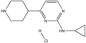 N-环丙基-4-(4-哌啶基)-2-嘧啶胺盐酸盐结构式