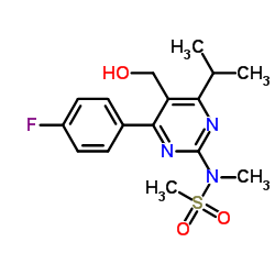 4-(4-fluorophenyl)-6-isopropyl-2-[(n-methyl-n-methylsulfonyl)amino]pyriminl-5-yl-methanol structure