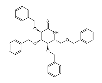 2,3,4,6-tetra-O-benzyl-D-glucothionolactam结构式