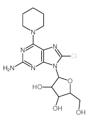9H-Purin-2-amine,8-chloro-6-(1-piperidinyl)-9-b-D-ribofuranosyl- picture