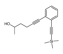 6-(2-((Trimethylsilyl)ethynyl)phenyl)-5-hexyn-2-ol结构式