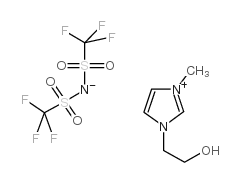 1-羟乙基-3-甲基咪唑双(三氟甲烷磺酰)亚胺盐结构式