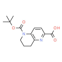 5-(叔-丁氧羰基)-5,6,7,8-四氢-1,5-萘啶-2-羧酸结构式