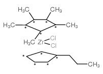 (五甲基环戊并二烯)(n-丙基环戊并二烯)二氯化锆结构式