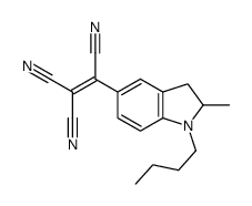 2-(1-butyl-2-methyl-2,3-dihydroindol-5-yl)ethene-1,1,2-tricarbonitrile Structure