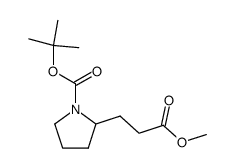 2-(3-甲氧基-3-氧代丙基)吡咯烷-1-羧酸叔丁酯结构式