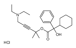 Benzeneacetic acid, alpha-cyclohexyl-alpha-hydroxy-, 4-(diethylamino)- 1,1-dimethyl-2-butynyl ester, hydrochloride, (S)-结构式