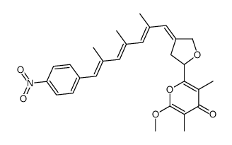 2-methoxy-3,5-dimethyl-6-[(4E)-4-[(2E,4E,6E)-2,4,6-trimethyl-7-(4-nitrophenyl)hepta-2,4,6-trienylidene]oxolan-2-yl]pyran-4-one Structure