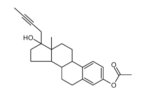 (17-but-2-ynyl-17-hydroxy-13-methyl-7,8,9,11,12,14,15,16-octahydro-6H-cyclopenta[a]phenanthren-3-yl) acetate结构式