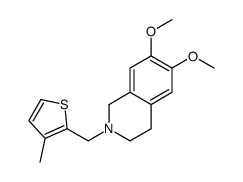 6,7-dimethoxy-2-[(3-methylthiophen-2-yl)methyl]-3,4-dihydro-1H-isoquinoline Structure