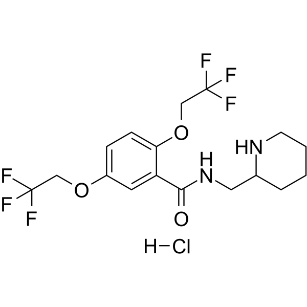N-(哌啶-2-基甲基)-2,5-双(2,2,2-三氟乙氧基)苯甲酰胺盐酸盐结构式