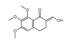 6,7,8-trimethoxy-1-oxo-1,2,3,4-tetrahydro-naphthalene-2-carbaldehyde结构式