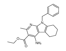 ethyl 4-amino-9-benzyl-2-methyl-5,6,7,8-tetrahydro-9H-pyrido<2,3-b>indole-3-carboxylate结构式
