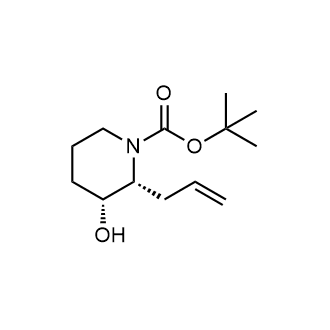 顺-叔丁基 2-烯丙基-3-羟基哌啶-1-羧酸酯结构式