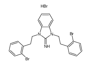 1,3-dihydro-1,3-bis[2-(o-bromophenyl)ethyl]-2H-benzimidazol-2-imine hydrobromide结构式