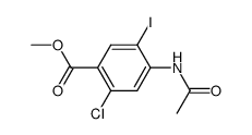 4-乙酰氨基-2-氯-5-碘苯甲酸甲酯结构式