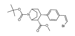 N-(tert-butoxycarbonyl)-2β-carbomethoxy-3β-[4'-((Z)-2-bromoethenyl)phenyl]nortropane结构式